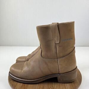 Durango Boots Mens Size 9 Tan Leather Pull On Roper Western Short Ankle Work‎